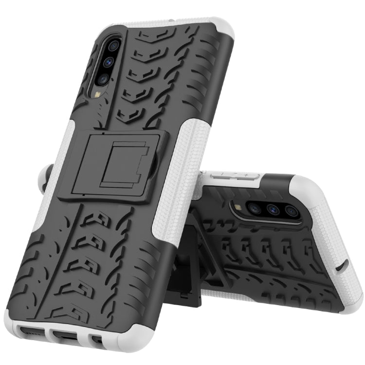For Galaxy A70s Tire Texture TPU+PC Shockproof Case, with Holder