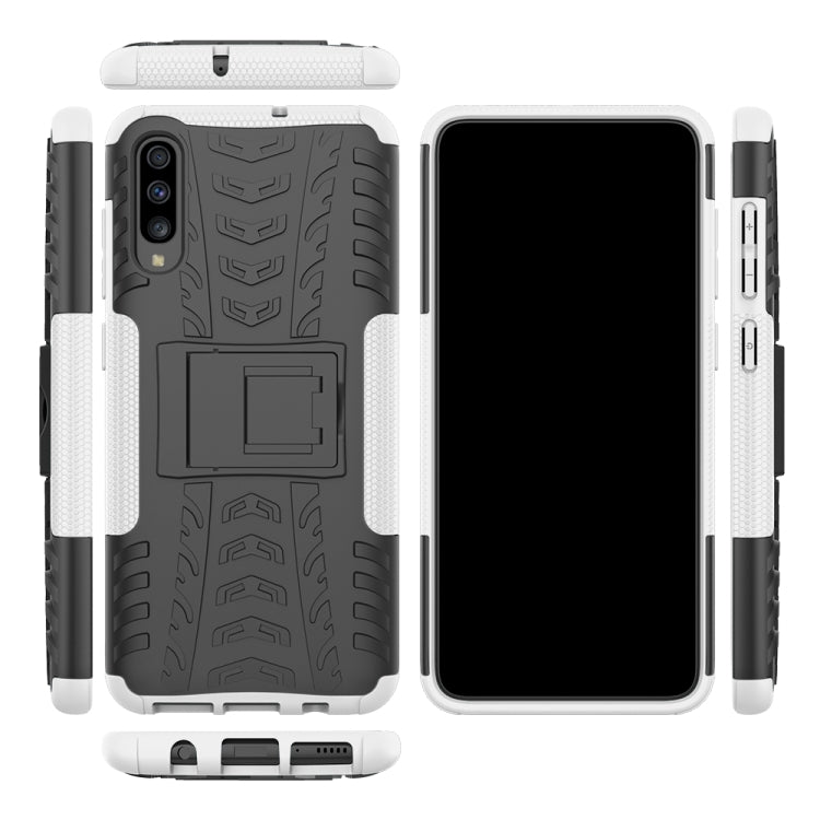 For Galaxy A70s Tire Texture TPU+PC Shockproof Case, with Holder