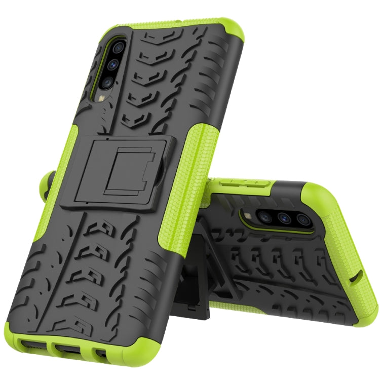 For Galaxy A70s Tire Texture TPU+PC Shockproof Case, with Holder