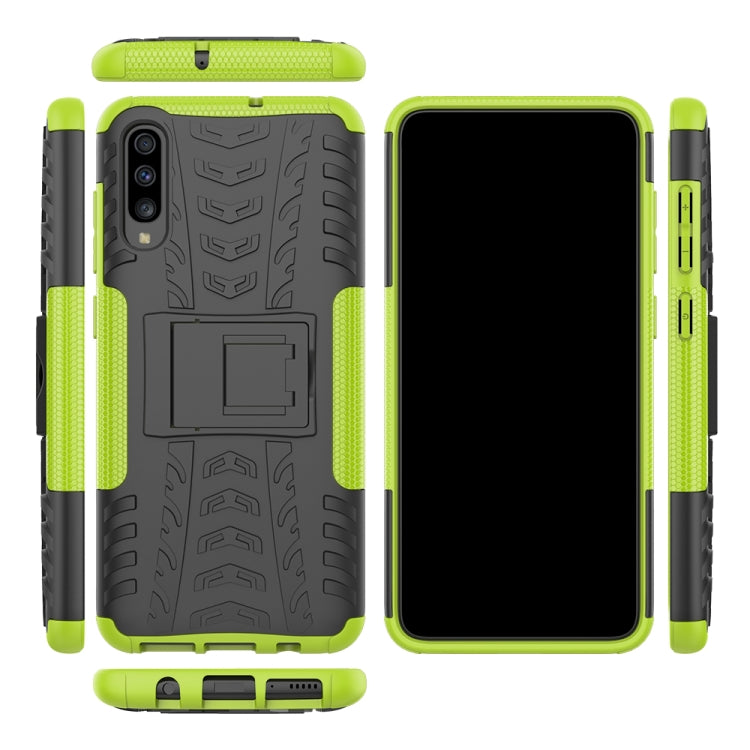 For Galaxy A70s Tire Texture TPU+PC Shockproof Case, with Holder