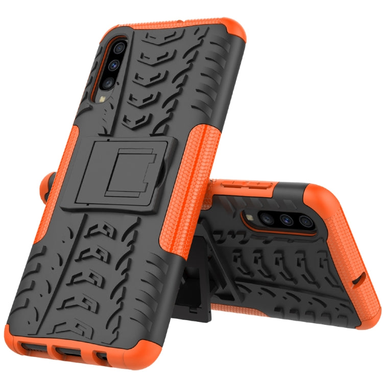 For Galaxy A70s Tire Texture TPU+PC Shockproof Case, with Holder