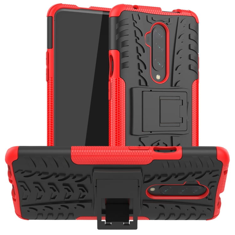 For OnePlus 7T Pro Tire Texture TPU+PC Shockproof Case, with Holder