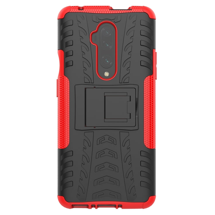 For OnePlus 7T Pro Tire Texture TPU+PC Shockproof Case, with Holder