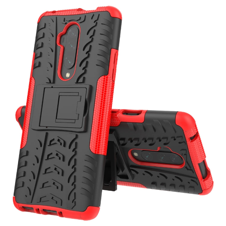 For OnePlus 7T Pro Tire Texture TPU+PC Shockproof Case, with Holder