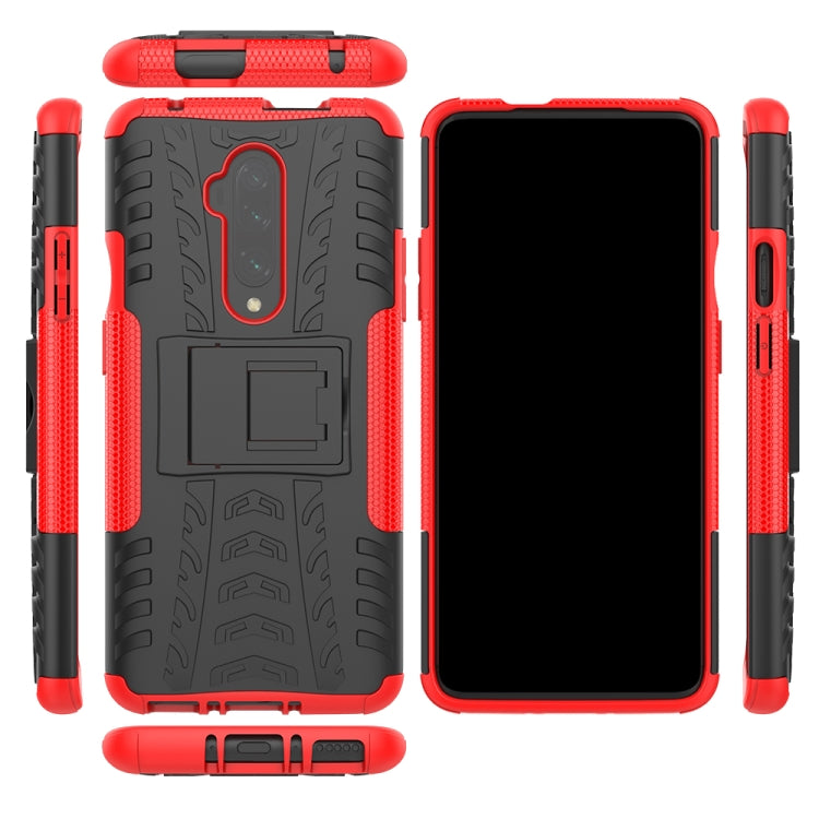 For OnePlus 7T Pro Tire Texture TPU+PC Shockproof Case, with Holder