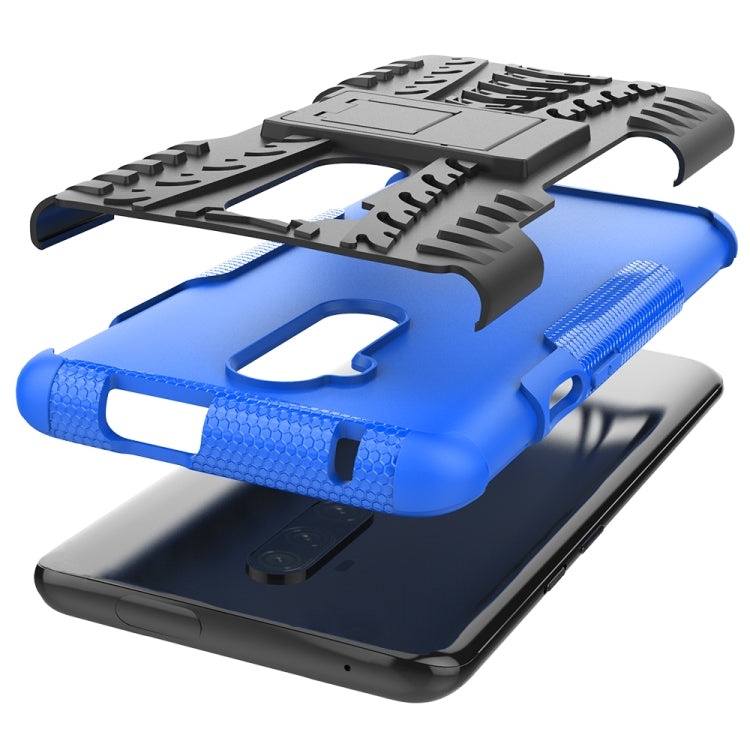 For OnePlus 7T Pro Tire Texture TPU+PC Shockproof Case, with Holder