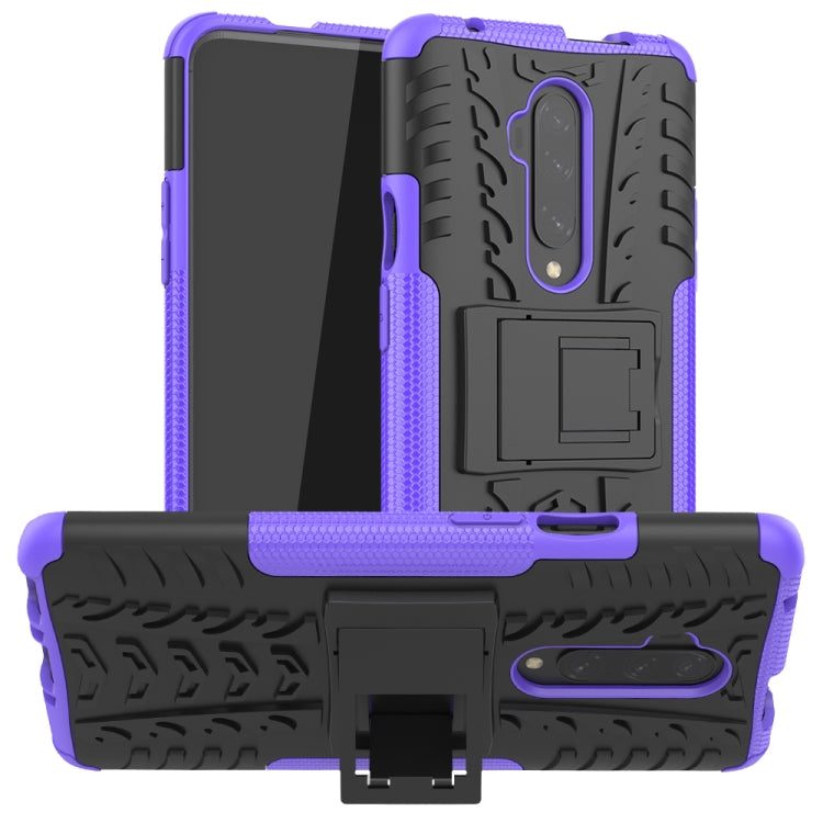 For OnePlus 7T Pro Tire Texture TPU+PC Shockproof Case, with Holder