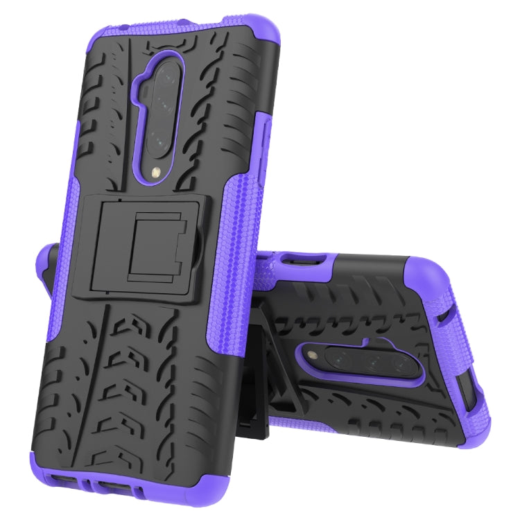 For OnePlus 7T Pro Tire Texture TPU+PC Shockproof Case, with Holder