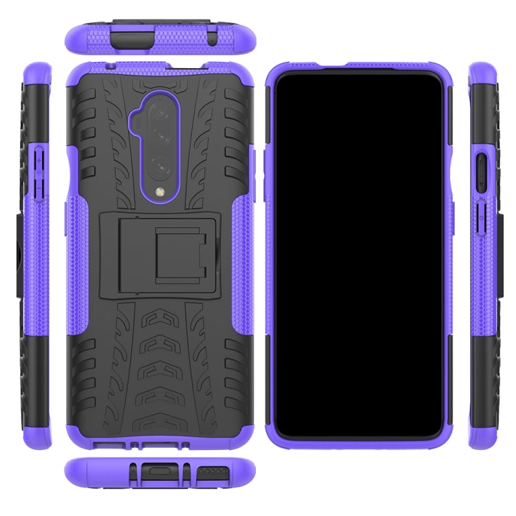 For OnePlus 7T Pro Tire Texture TPU+PC Shockproof Case, with Holder
