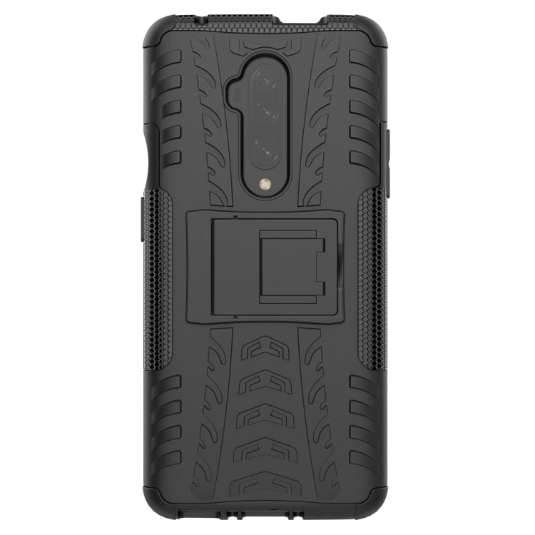 For OnePlus 7T Pro Tire Texture TPU+PC Shockproof Case, with Holder