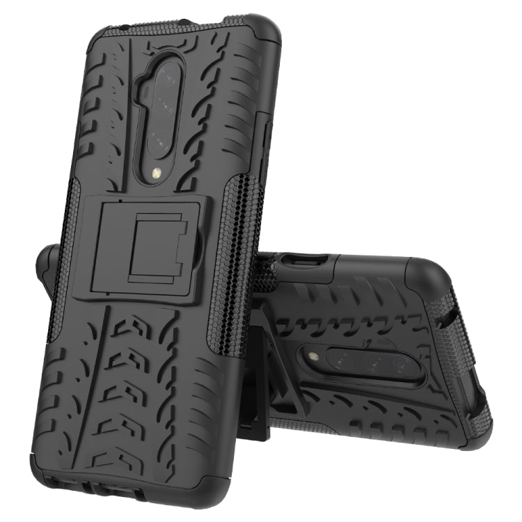 For OnePlus 7T Pro Tire Texture TPU+PC Shockproof Case, with Holder