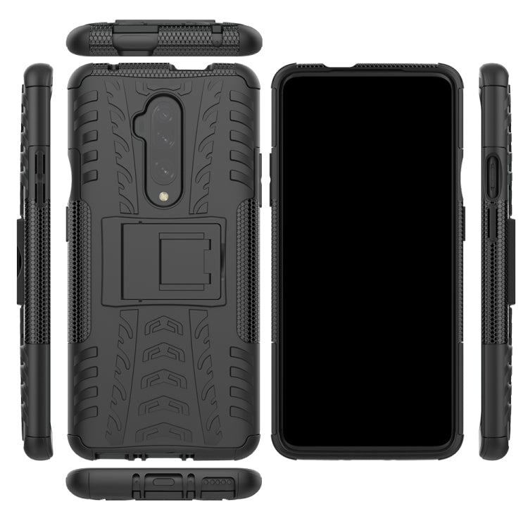 For OnePlus 7T Pro Tire Texture TPU+PC Shockproof Case, with Holder