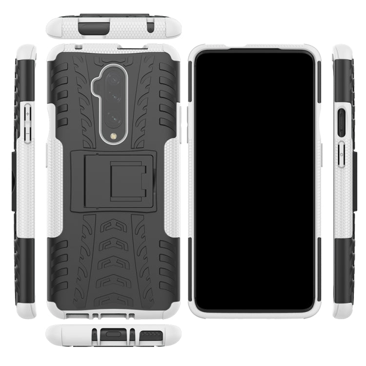 For OnePlus 7T Pro Tire Texture TPU+PC Shockproof Case, with Holder