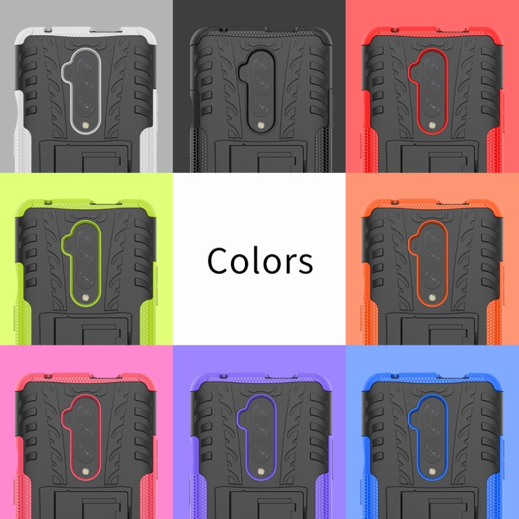 For OnePlus 7T Pro Tire Texture TPU+PC Shockproof Case, with Holder