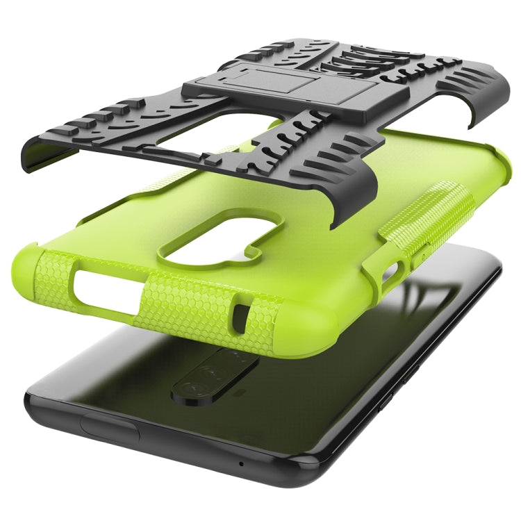 For OnePlus 7T Pro Tire Texture TPU+PC Shockproof Case, with Holder
