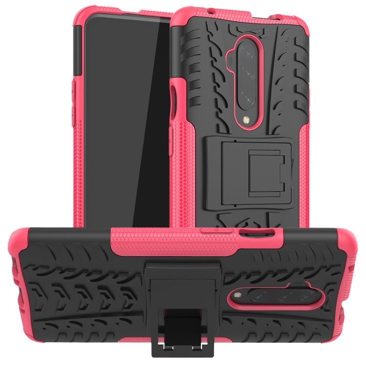 For OnePlus 7T Pro Tire Texture TPU+PC Shockproof Case, with Holder
