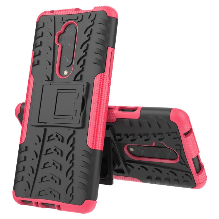For OnePlus 7T Pro Tire Texture TPU+PC Shockproof Case, with Holder