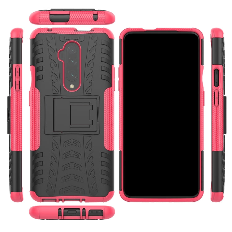 For OnePlus 7T Pro Tire Texture TPU+PC Shockproof Case, with Holder