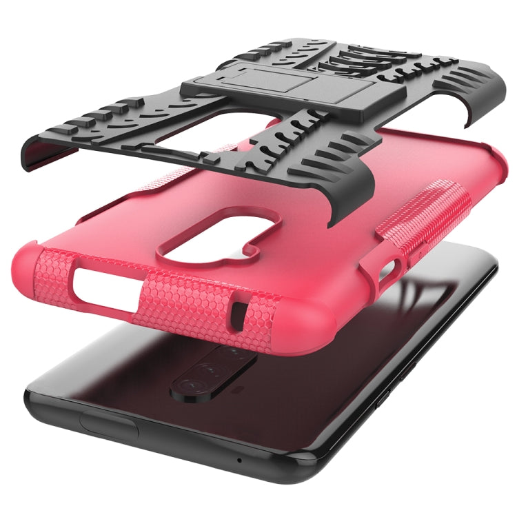 For OnePlus 7T Pro Tire Texture TPU+PC Shockproof Case, with Holder