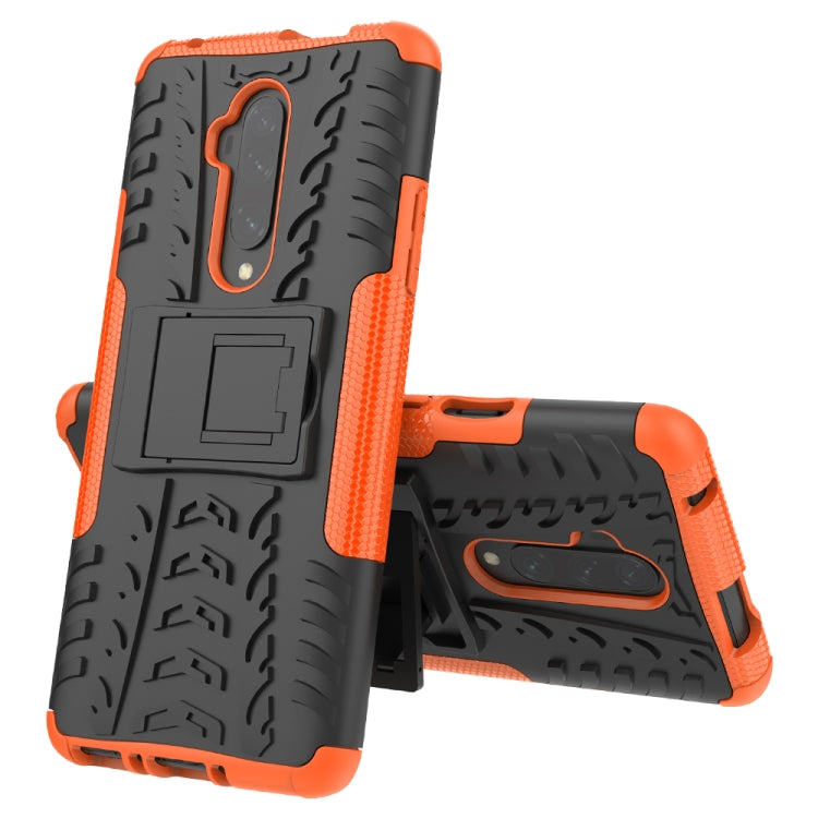 For OnePlus 7T Pro Tire Texture TPU+PC Shockproof Case, with Holder