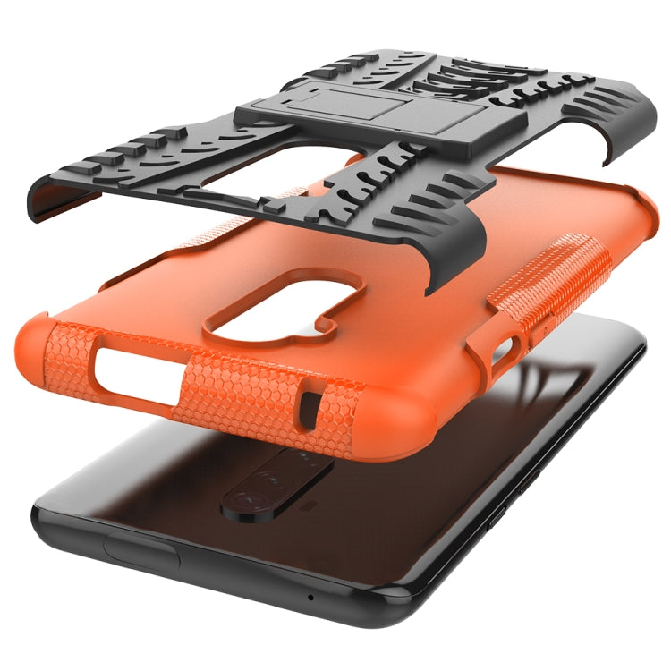 For OnePlus 7T Pro Tire Texture TPU+PC Shockproof Case, with Holder