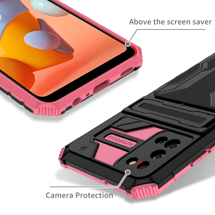 For Samsung Galaxy A02s US Version Armor Card PC + TPU Shockproof Case with Card Slot & Invisible Holder