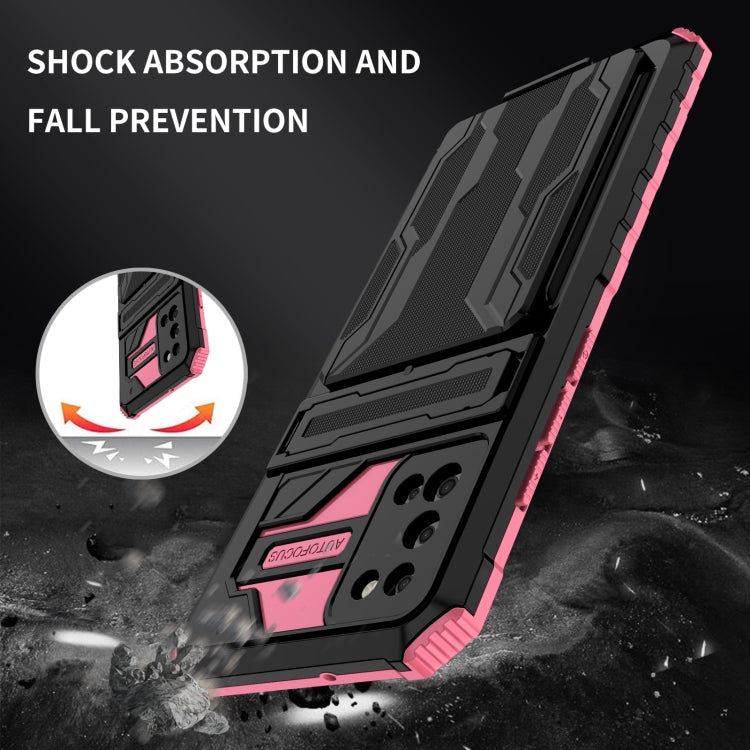 For Samsung Galaxy A02s US Version Armor Card PC + TPU Shockproof Case with Card Slot & Invisible Holder