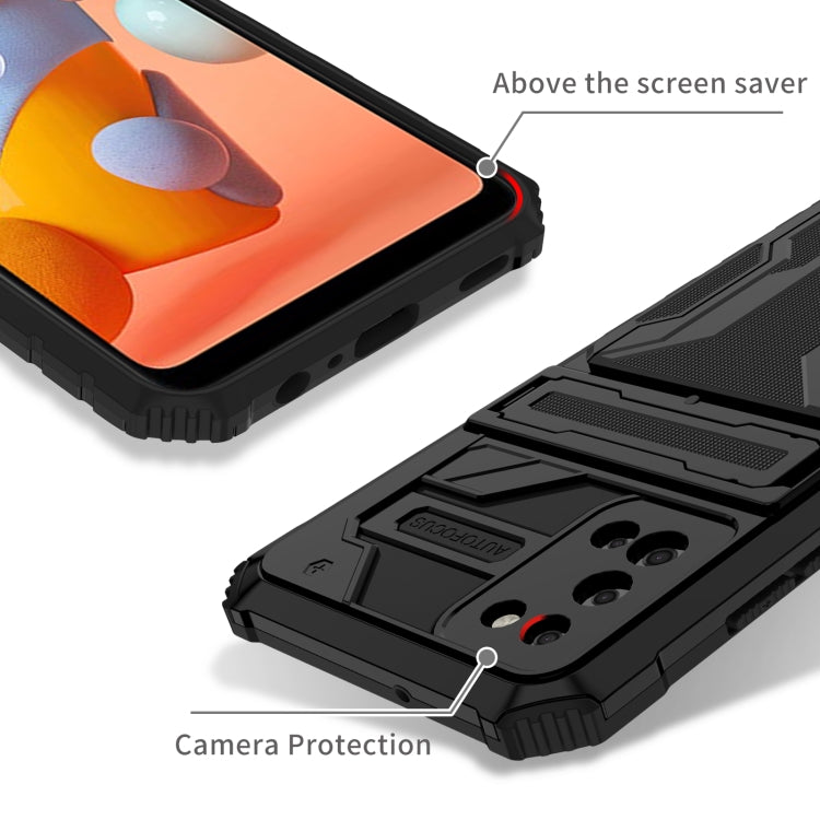 For Samsung Galaxy A02s US Version Armor Card PC + TPU Shockproof Case with Card Slot & Invisible Holder