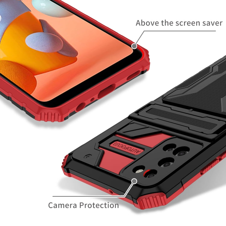 For Samsung Galaxy A02s US Version Armor Card PC + TPU Shockproof Case with Card Slot & Invisible Holder