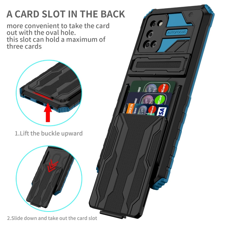 For Samsung Galaxy A02s US Version Armor Card PC + TPU Shockproof Case with Card Slot & Invisible Holder