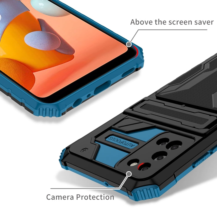 For Samsung Galaxy A02s US Version Armor Card PC + TPU Shockproof Case with Card Slot & Invisible Holder