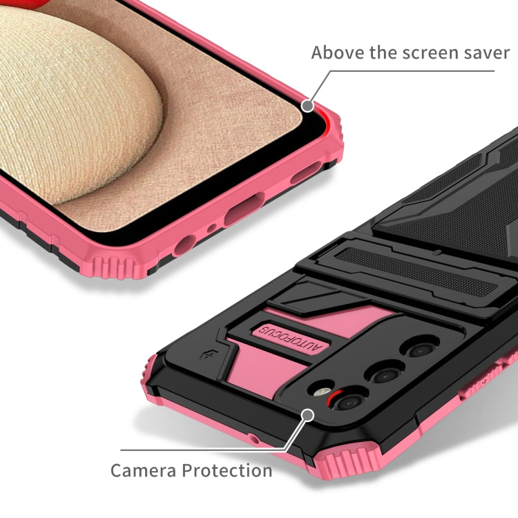 For Samsung Galaxy A02s EU Version Armor Card PC + TPU Shockproof Case with Card Slot & Invisible Holder