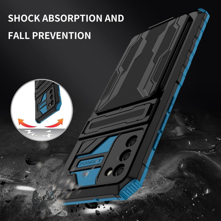 For Samsung Galaxy A02s EU Version Armor Card PC + TPU Shockproof Case with Card Slot & Invisible Holder