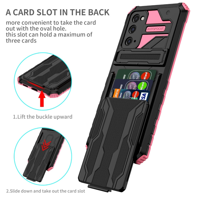 For Samsung Galaxy S20 FE Armor Card PC + TPU Shockproof Case with Card Slot & Invisible Holder