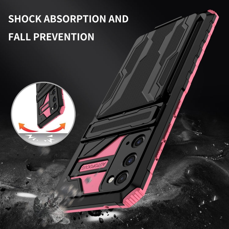 For Samsung Galaxy S20 FE Armor Card PC + TPU Shockproof Case with Card Slot & Invisible Holder