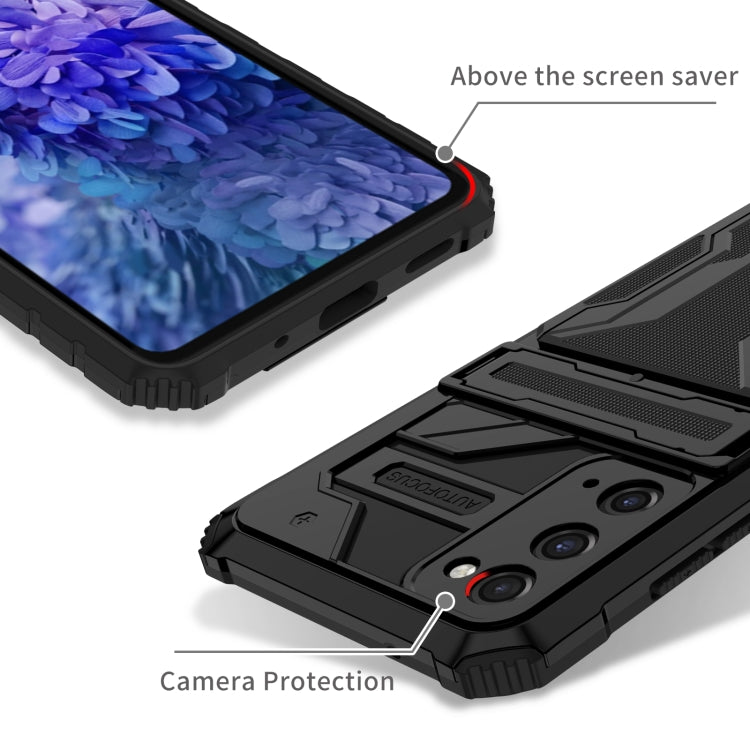 For Samsung Galaxy S20 FE Armor Card PC + TPU Shockproof Case with Card Slot & Invisible Holder