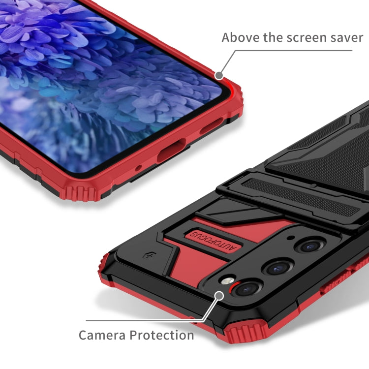 For Samsung Galaxy S20 FE Armor Card PC + TPU Shockproof Case with Card Slot & Invisible Holder