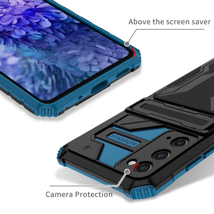For Samsung Galaxy S20 FE Armor Card PC + TPU Shockproof Case with Card Slot & Invisible Holder