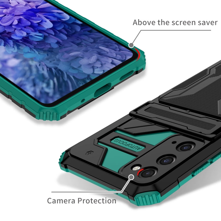 For Samsung Galaxy S20 FE Armor Card PC + TPU Shockproof Case with Card Slot & Invisible Holder