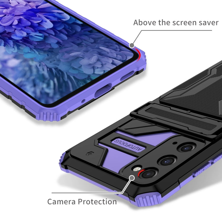 For Samsung Galaxy S20 FE Armor Card PC + TPU Shockproof Case with Card Slot & Invisible Holder