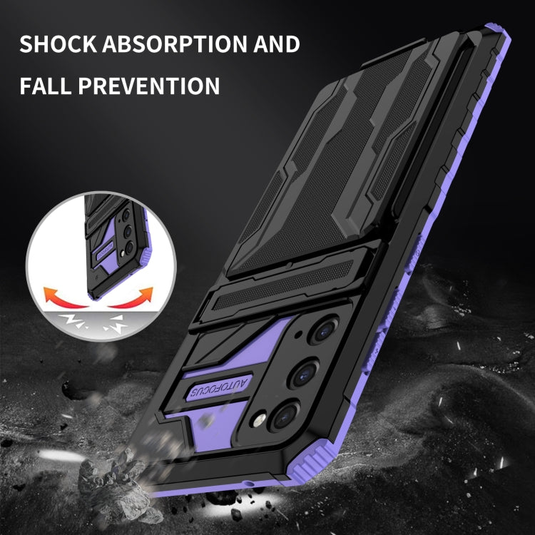 For Samsung Galaxy S20 FE Armor Card PC + TPU Shockproof Case with Card Slot & Invisible Holder