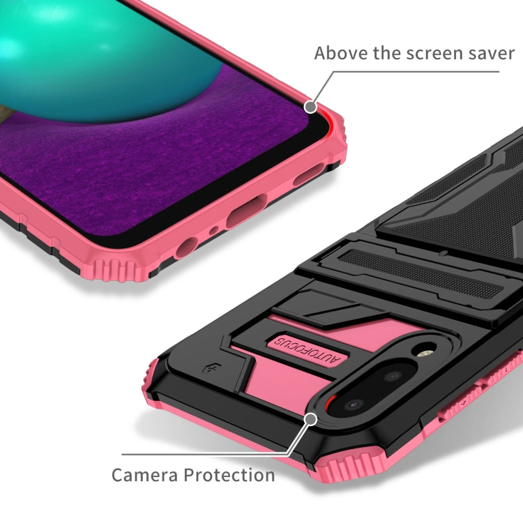 For Samsung Galaxy A02 Armor Card PC + TPU Shockproof Case with Card Slot & Invisible Holder