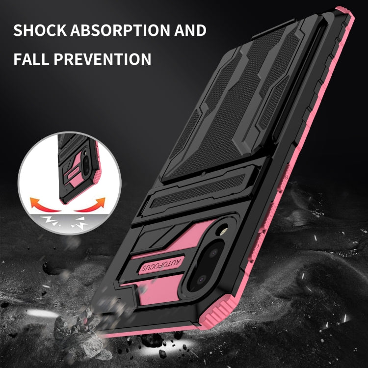 For Samsung Galaxy A02 Armor Card PC + TPU Shockproof Case with Card Slot & Invisible Holder