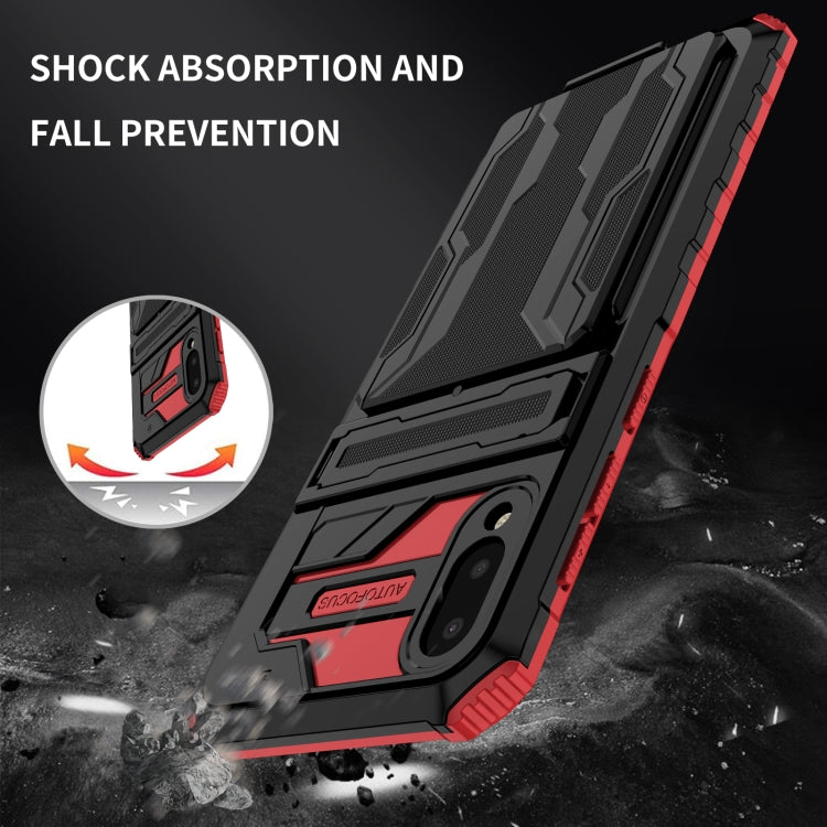 For Samsung Galaxy A02 Armor Card PC + TPU Shockproof Case with Card Slot & Invisible Holder