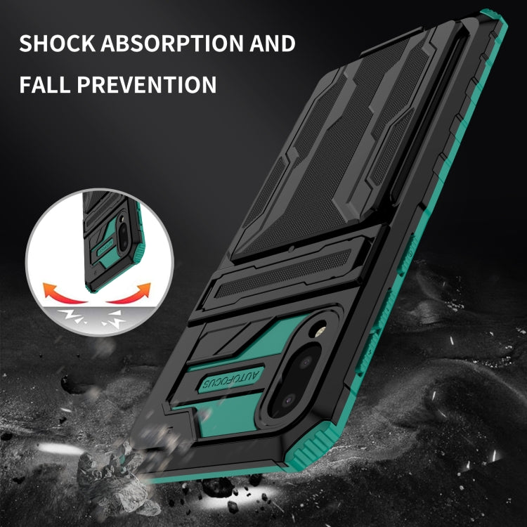 For Samsung Galaxy A02 Armor Card PC + TPU Shockproof Case with Card Slot & Invisible Holder