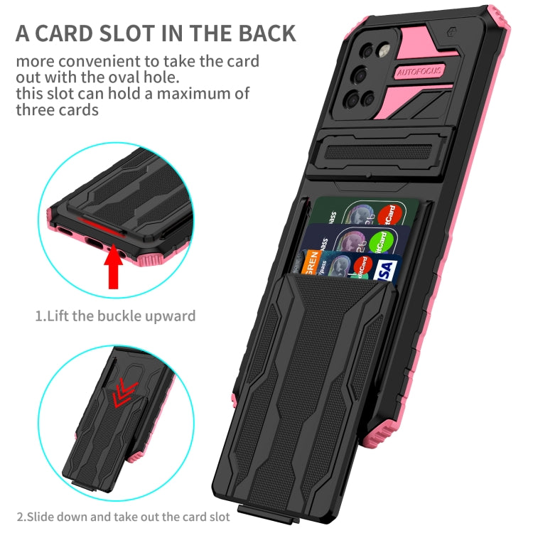For Samsung Galaxy A03s 164mm Armor Card PC + TPU Shockproof Case with Card Slot & Invisible Holder