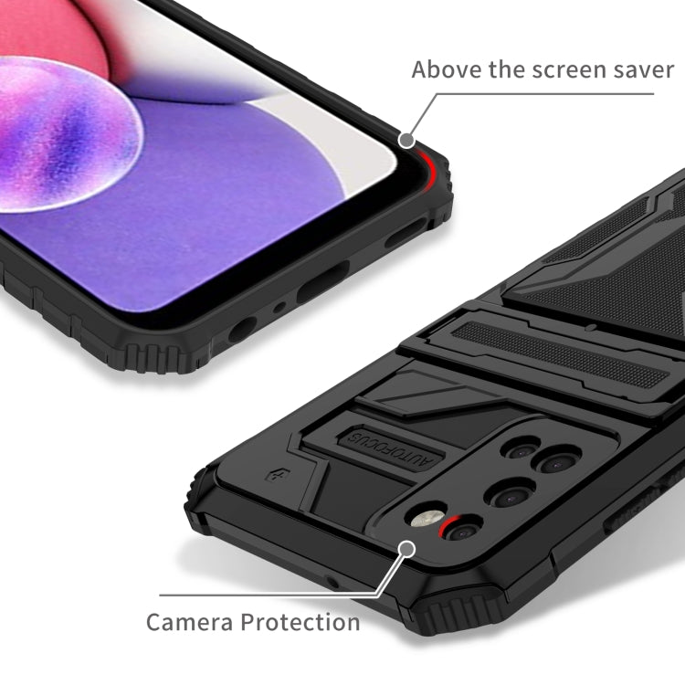 For Samsung Galaxy A03s 164mm Armor Card PC + TPU Shockproof Case with Card Slot & Invisible Holder