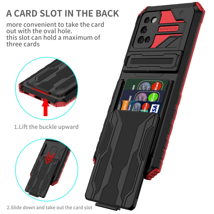 For Samsung Galaxy A03s 164mm Armor Card PC + TPU Shockproof Case with Card Slot & Invisible Holder