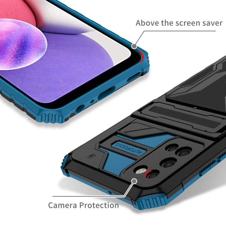 For Samsung Galaxy A03s 164mm Armor Card PC + TPU Shockproof Case with Card Slot & Invisible Holder