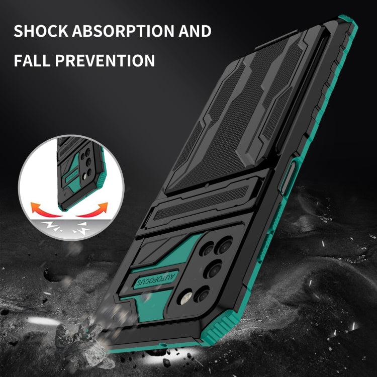 For Samsung Galaxy A03s 164mm Armor Card PC + TPU Shockproof Case with Card Slot & Invisible Holder